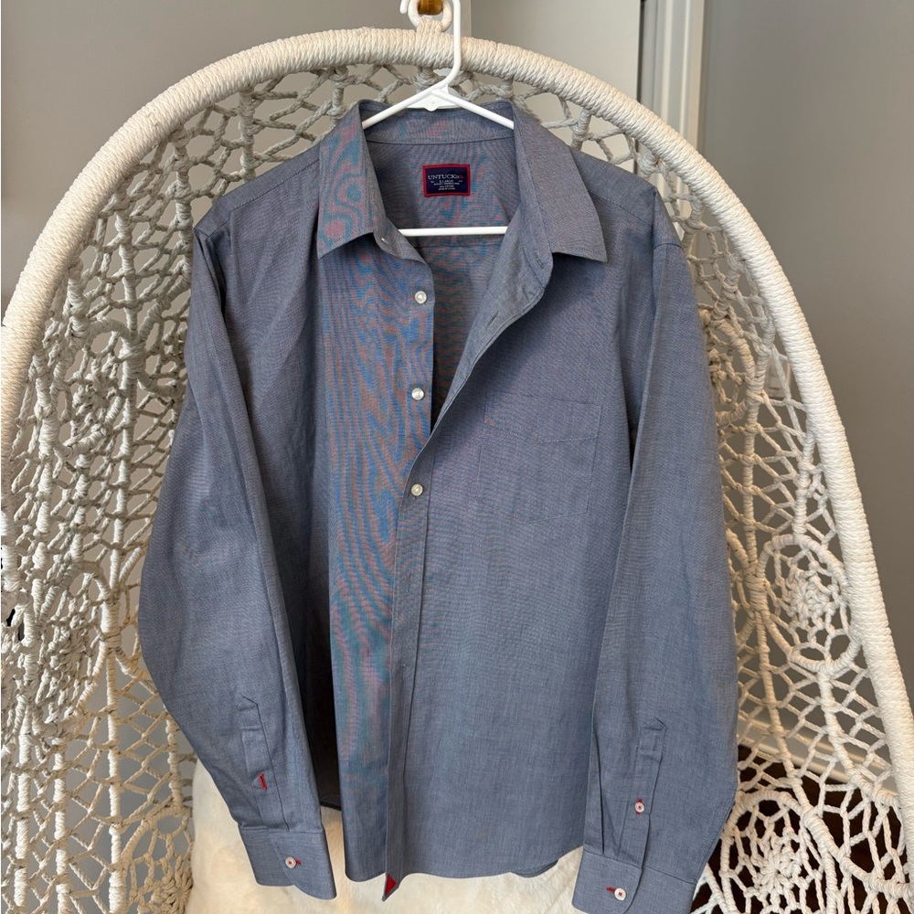 UNTUCKit Men's Gray Casual Button-Down Shirt
